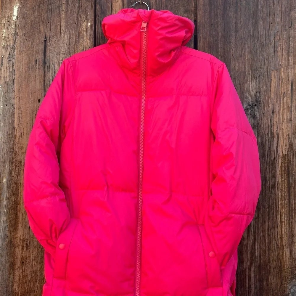 J. Crew Coral Puffer Long Coat w/Belt & Zip-up Front Size XS
